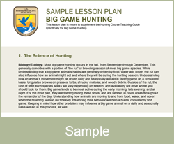 Sample Lesson Plan Hunting Big Game
